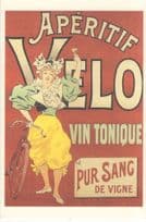 Aperitif Velo Vin Tonique French Drink Old Poster Advertising Postcard