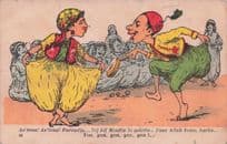 Arab Dancing Moulin La Garette French Algeria Comic Old Postcard