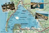 Arcachon Andernos Cap Ferret French Carte Map Postcard