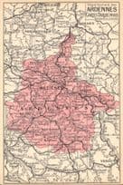 Ardennes Antique French Map Paris Postcard