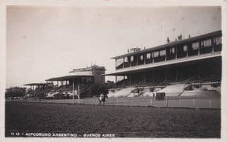 Argentina Buenos Aires Hipodromo Horse Racing Stadium Antique Postcard