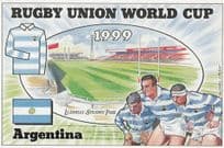 Argentina Llanelli Sradey Park Rugby World Cup Stadium Uniform Postcard