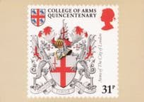 Arms Of The City Of London Heraldry Dragon Shield Painting Postcard