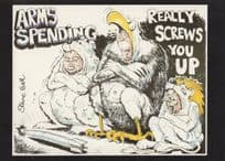 Arms Spending Really Screws You Up Protest Postcard