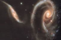 ARP 273 UGC 1810 Galaxy Duo Cosmic Rose Space Astronomy Postcard