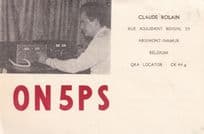 Arsimont Namur Belgium QSO QSL 1960s Station Vintage Ham Radio Card