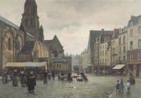 Arthur Gue Place De Marche Notre Dame A Poitiers Painting Postcard
