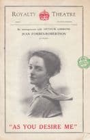 As You Desire Me London Romance Royalty Theatre Programme