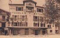 Ascain Basque Vascos French Hotel Etchola WW2 Visitor Postcard