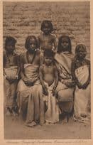 Assouan Aswan Group of Beshareen Children Egyptian Old Postcard