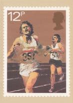 Athletics Race Track & Field Painting Royal Mail Stamp Limited Postcard