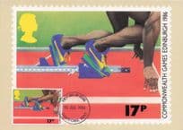 Athletics Track & Field Edinburgh 1986 Commonwealth Games FDC Postcard