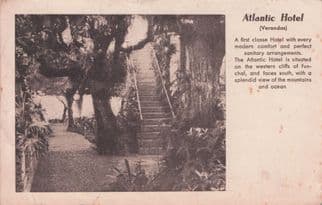 Atlantic Hotel Verandas Portugal Antique Rare Advertising Postcard