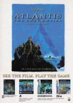 Atlantis The Lost Empire Film Gala & Playstation Game Advertising Postcard