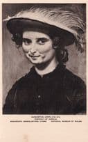 Augustus John Portrait Of Dorelia Painting Old Postcard