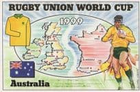 Australia Team Rugby Union World Cup 1999 Postcard