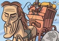 Australian Cricket Team vs Victorian Mail Coach Comic Postcard