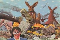 Australian King Kong Dinosaur On Rampage 1970s Comic Postcard