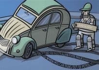 Australian Run Out Of Cricket Wicket Petrol Comic Car Postcard