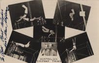 Australian Shipway Twins 1950s Circus Performers Hand Signed Photo