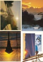 Austria Golden Sunset Ski Shoes Sword 4x Austrian Postcard s