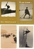Austria Ski Nostalgia Nostalgie 4x Skiing Austrian Old View Postcard s