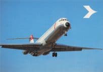Austrian Airlines Douglas DC-9 Super 80 Plane Advertising Postcard