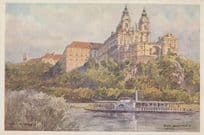 Austrian Ferry Rup Schmidt Antique Ship Painting Postcard