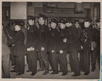 Auxiliary Fire Service Fireman Parade Circa WW2 Large Press Photo