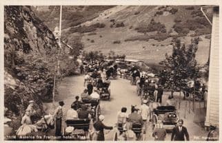 Avreise Fra Fretheim Hotel Norway Flaam Procession Real Photo Old Postcard