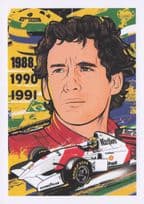 Ayrton Senna Brazillian Grand Prix F1 Motor Race Driver Painting Postcard