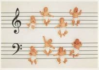 Baby Babies as Musical Notes Sheet Music Postcard