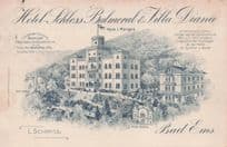 Bad Ems Hotel Schloss Balmoral Und Villa Diana German Old WW1 Postcard