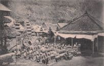 Bali Gamelan Indonesia Factory Crafts Workers Antique Postcard