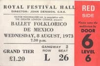 Ballet Folklorico De Mexico Royal Festival Hall 1975 Ticket