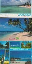 Barbados Beach Walking Jamaica Playa Dominicanas 3x Postcard s