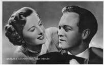 Barbara Stanwyck Van Heflin Rare Kwatta Belgium Postcard Size Film Photo