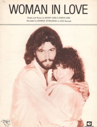 Barbara Streisand Barry Robin Gibb of Bee Gees Woman In Love Sheet Music