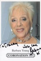 Barbara Young Coronation Street Hand Signed Cast Card Photo
