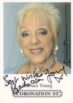 Barbara Young Coronation Street RARE Hand Signed Cast Card Photo