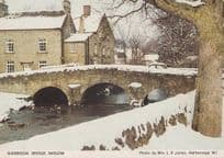 Barbrook Bridge Baslow at Christmas Snow Rare Derby Womens Institute Postcard