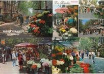 Barcelona Flower Street Market Stalls 4x Spanish Postcard s