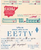 Barcelona Sevilla Spain 2x QSL Radio Card s
