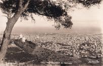 Barcelona Tibidabo Vertigo View Vintage Aerial Spanish Real Photo Postcard