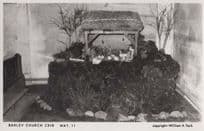 Barley Church Antique Model Crib Jesus Christian Sculpture Nativity Postcard