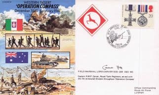 Baron RMP Carver of Operation Compass 1941 WW2 Hand Signed FDC