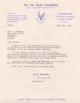 Baroness Sue Ryder Warsaw Official Hand Signed Suffolk Autograph Letter