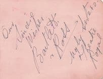 Bartlett & Ross Female Impersonators Old LGBT Hand Signed Autograph Page