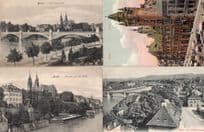 Basel Munster Mit Platz Wettsteinbrucke 4x Switzerland Aquatic Postcard s