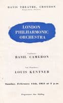 Basil Cameron Louis Kentner LPO Croydon Surrey Classical Theatre Programme